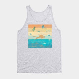 Scuba Diving Colorful Tank Top